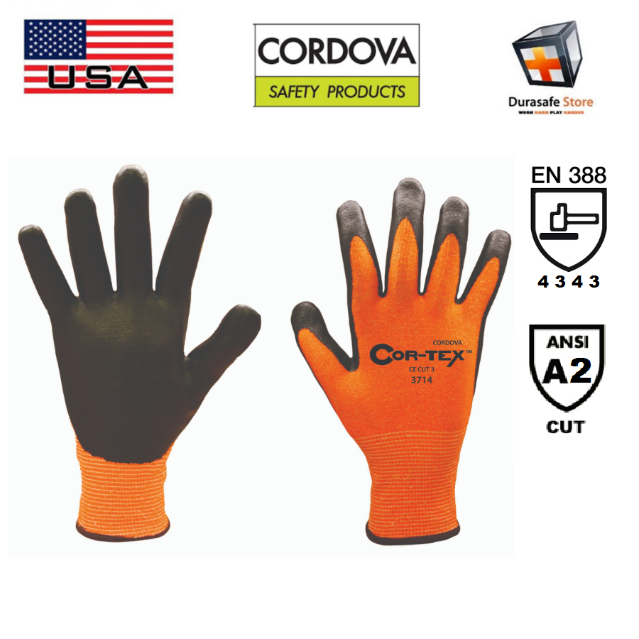 CORDOVA 3714S COR-TEX Hi-Vis ถุงมือสีส้ม ไซส์ SM