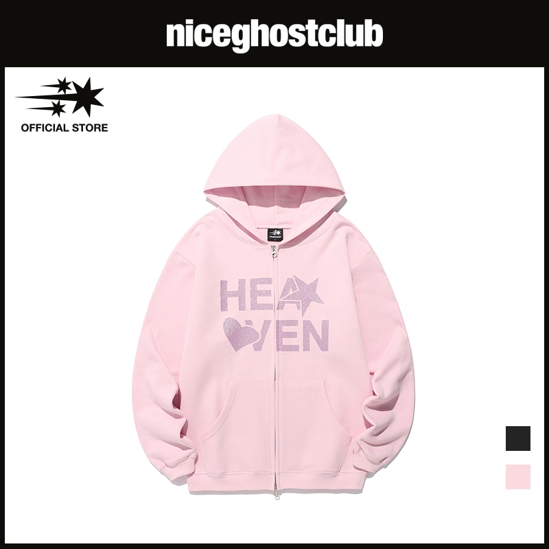 [niceghostclub] เสื้อฮู้ด Heaven Zip Up_Unisex_สไตล์เกาหลี