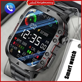 New Smart Watch Men Bluetooth Call Voice Assistant 1.96 Inch Screen Sports Fitness Waterproof Smartwatch