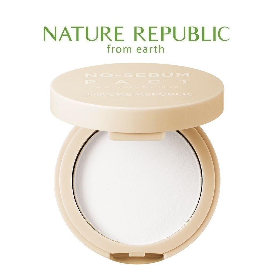 [NATURE REPUBLIC] Provence Tea Tree No-Sebum Powder Pact 4g แป้งฝุ่นทีทรีโนซีบัม  สินค้าเกาหลีแท้ๆส่