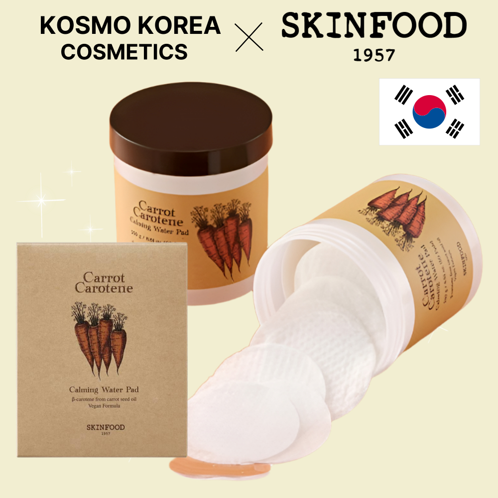 SKINFOOD แผ่นโทนเนอร์แครอท Carrot Carotene Calming Pad 60 แผ่น (รีฟิล 10 แผ่น)