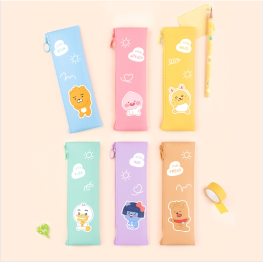 [Kakao Friends] Kakao Little Friends Lovely Mini Flat Pencil Case / 6-ตัวละคร