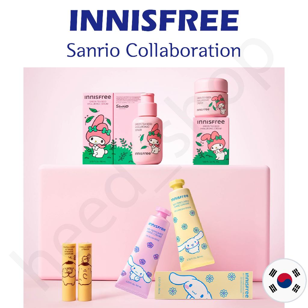 Innisfree x SANRIO Green Tea Seed เซรั่มไฮยาลูโรนิค / ครีมเมล็ดชาเขียว / ครีมทามือ / ลิปบาล์ม