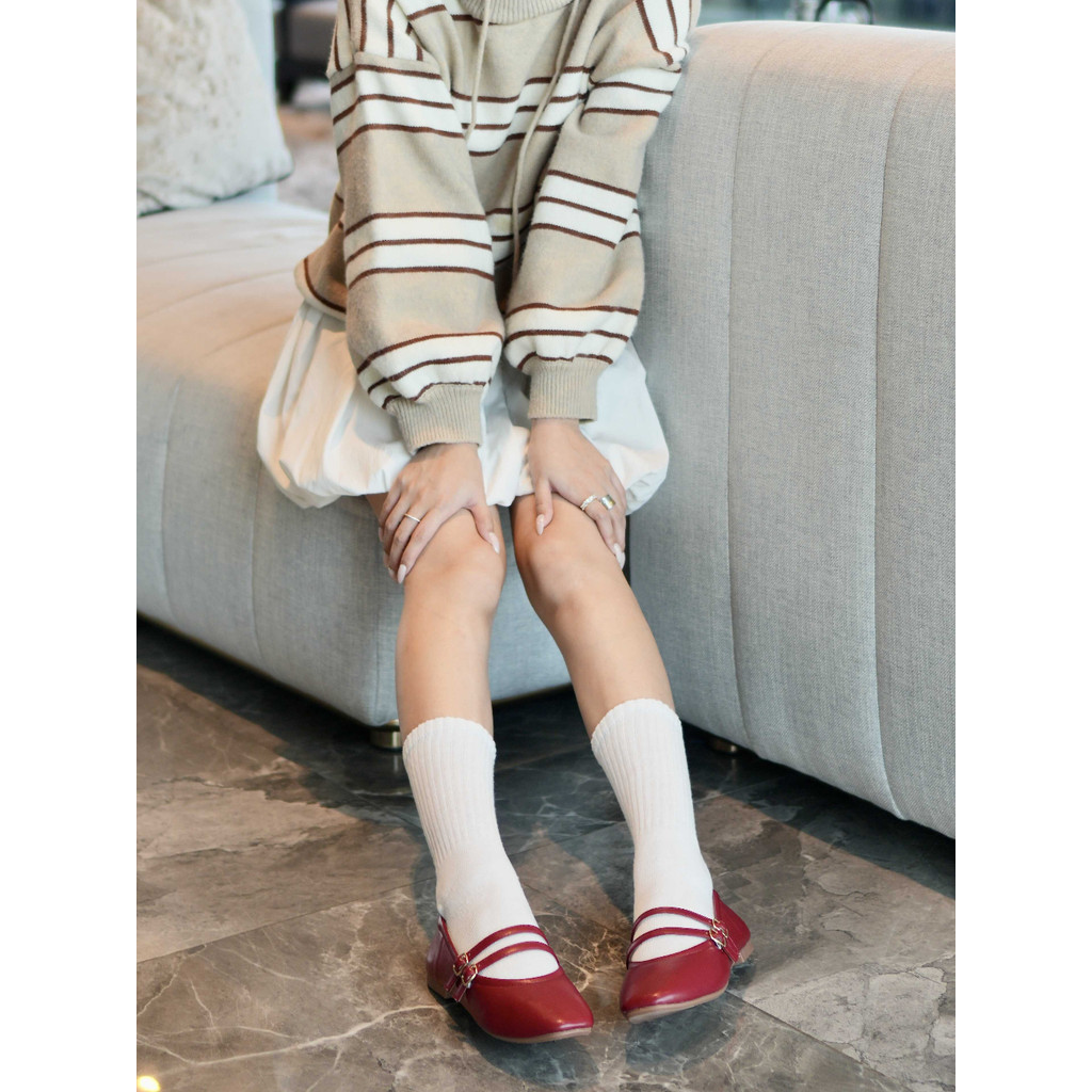 พร้อมส่ง รองเท้าคัชชู แมรี่เจน KK1177 Mary Jane 2 strap KIMKUNG นิ่ม น่ารัก