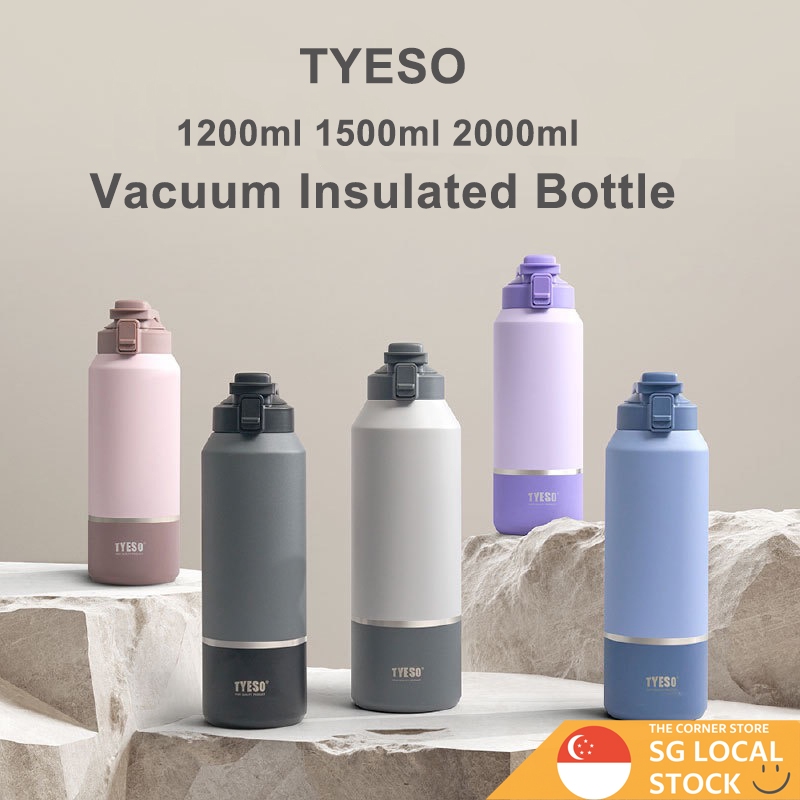 TYESO กระติกน้ําเก็บความร้อน Tumbler ขวดฉนวนสูญญากาศความจุขนาดใหญ่ 1200ml 1500ml 2000ml