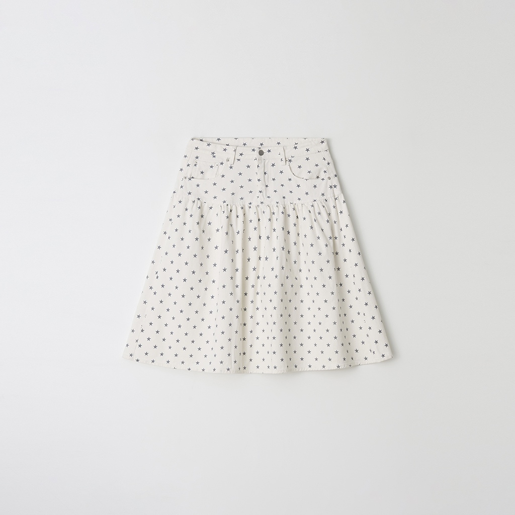 [RONRON] Shirring Flare Mid Skirt Heart / 2colors — صورة 6