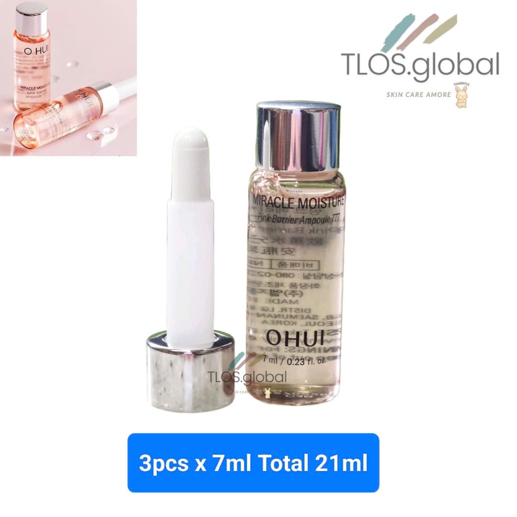 3pcs * 7ml Ohui Miracle Moisture Pink Barrier Ampoule Serum 777