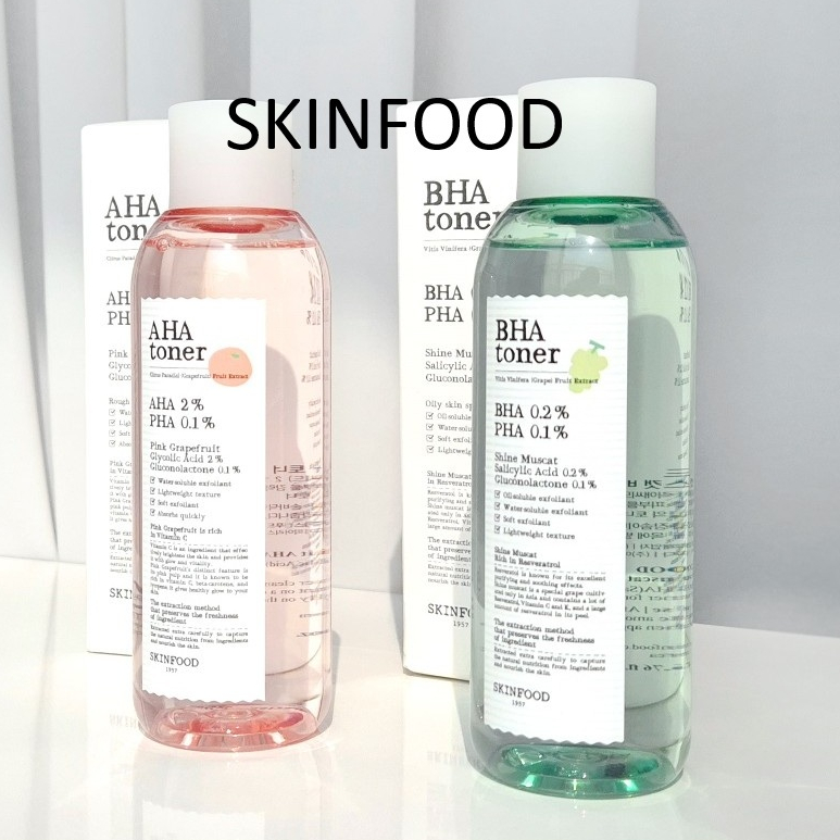 [SKINFOOD] Shine Muscat BHA or Pink Gratefruit AHA Toner 200ml โทนเนอร์ BHA หรือ Pink Grapefruit AHA