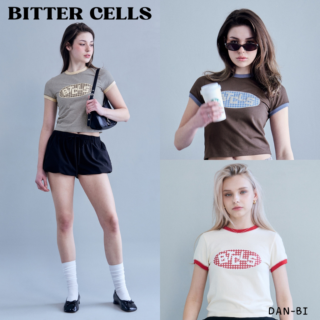 [BETTER CELLS] HEIDI CHECK RINGER T-SHIRTS_3 สี / สินค้าKRแท้100%