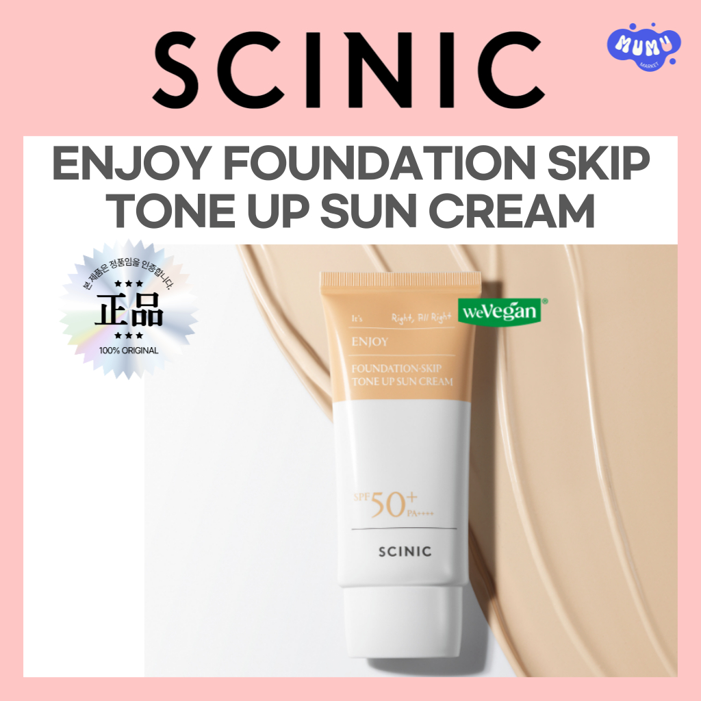 [SCINIC] Enjoy Foundation Skip Tone Up Sun Cream SPF50+ PA++++ | Brightening UV Protection Cream - 50g