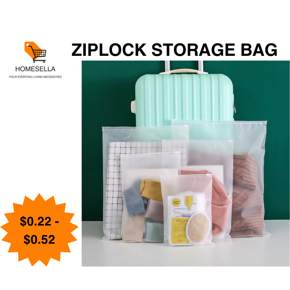 [Homesella] กระเป๋าเก็บ Ziplock กันน้ํา Travel เสื้อผ้าขนาดใหญ่ Organiser กระเป๋าเครื่องสําอางขนาดกล