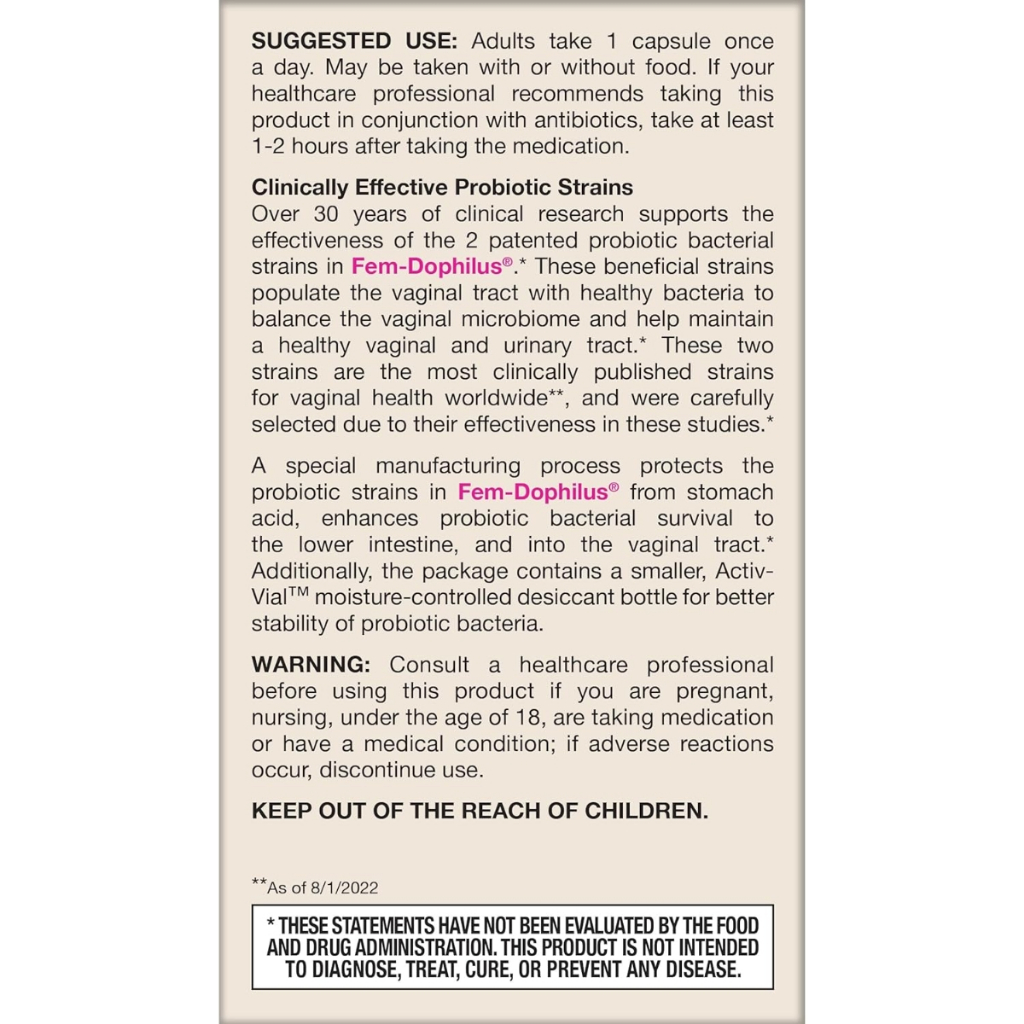 Jarrow Formulas Fem-Dophilus 60 แคปซูล 1 พันล้าน CFU 2 สายพันธุ์ที่มีประสิทธิภาพทางคลินิก จากเกาหลี - รูปที่ 6