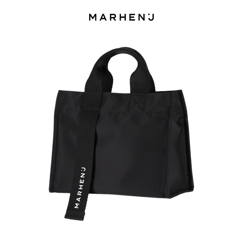 MARHEN.J Rico EQ Bag Recycle Nylon Snap Button Closed Tote Crossbody Bag 2 ตัวเลือกสี - สีดํา / สีกากี