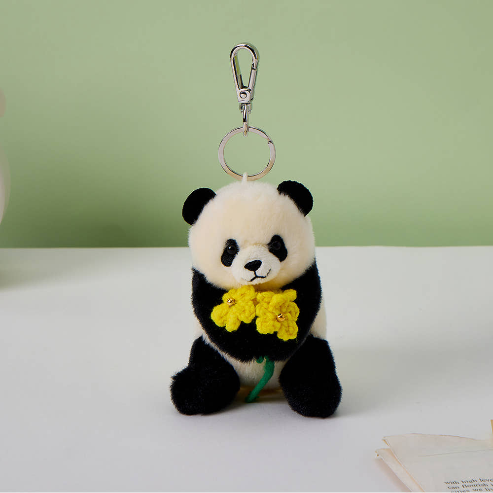 Everland FuBao Panda Flower Bouquet Plush Keyholder – พวงกุญแจครอบครัว Bao น่ารัก