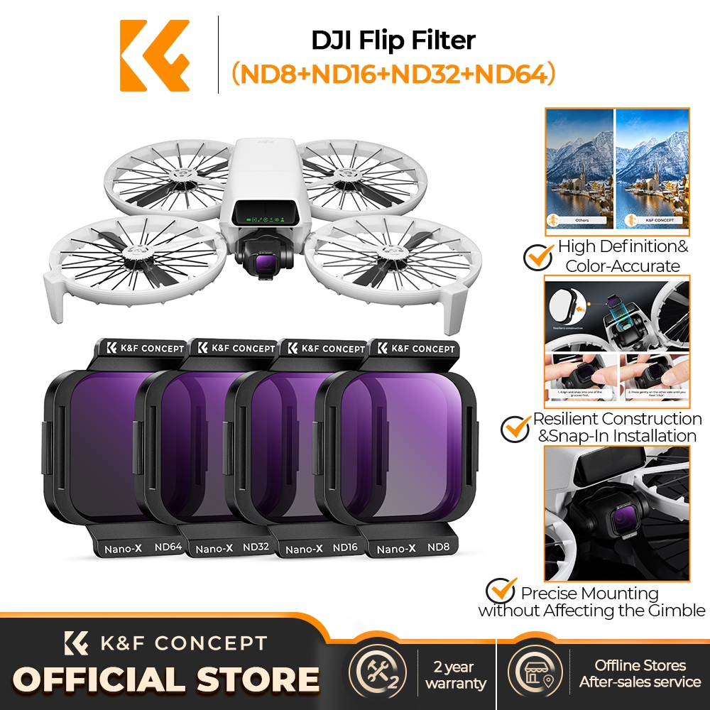K&F Concept DJI Drone Flip Filter -UV, CPL, ND8,16,32,64 Ultra-clear & Lightweight ป้องกันแสงสะท้อน