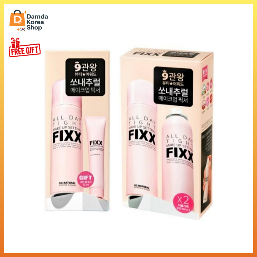 [SO NATURAL] All Day Tight Make Up Setting FIXX Spray 120ml x2 + แถมฟรีครีมของขวัญ | K-Beauty ผู้ให้