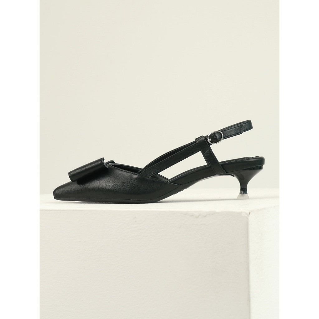 Short Lovely Ribbon Slingback Low Heel