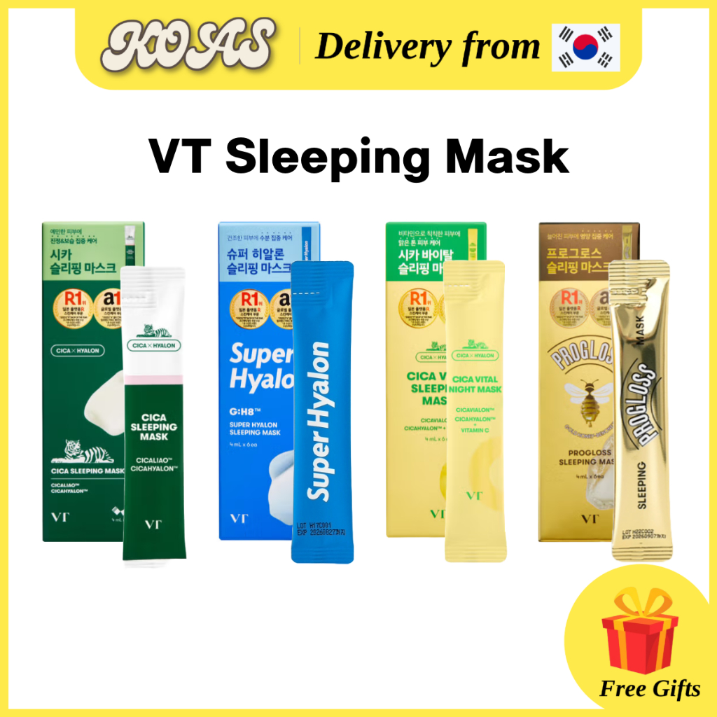 [Daiso Korea X VT] Sleeping Mask, 4mL(6ea) / Cica, Super Hyaluron, Cica Vital, Progloss / K-Beauty