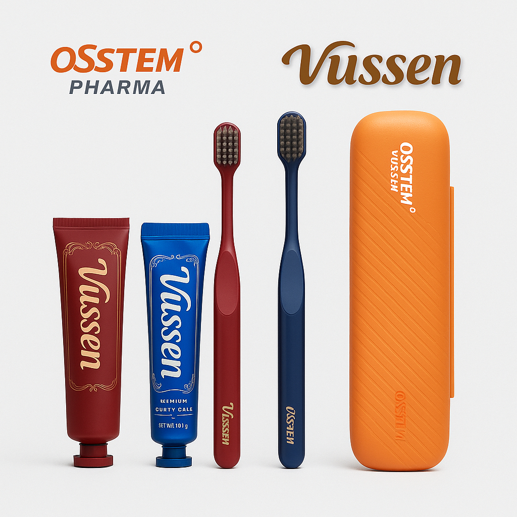 OSSTEM Vussen Travel Dental Kit (แปรงสีฟัน + ยาสีฟัน 40g + กล่องเดินทาง)