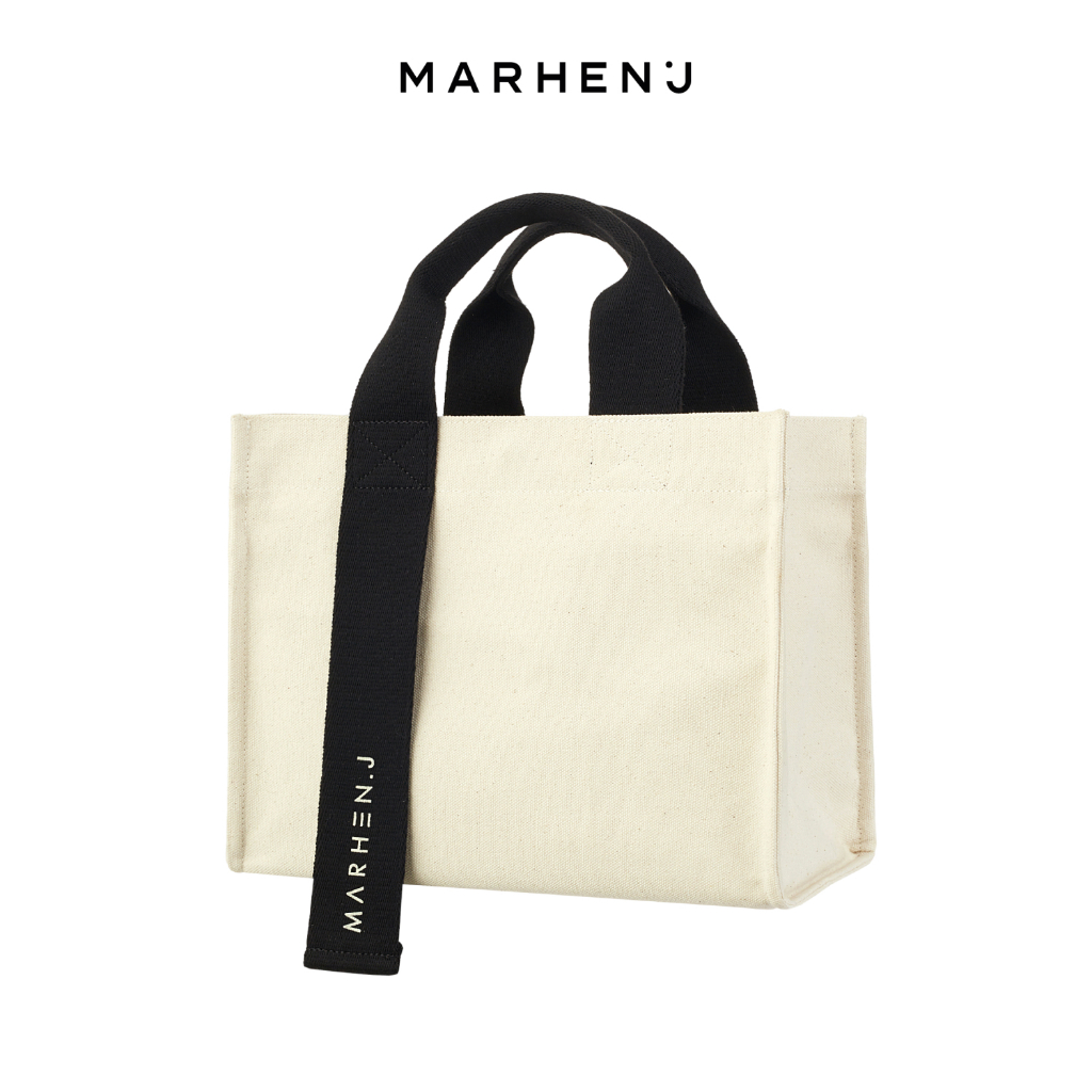 MARHEN.J Rico Canvas Tote CrossBody Bag Snap Button Closed 4 สี - Black / All Black / Ivory / Neutral