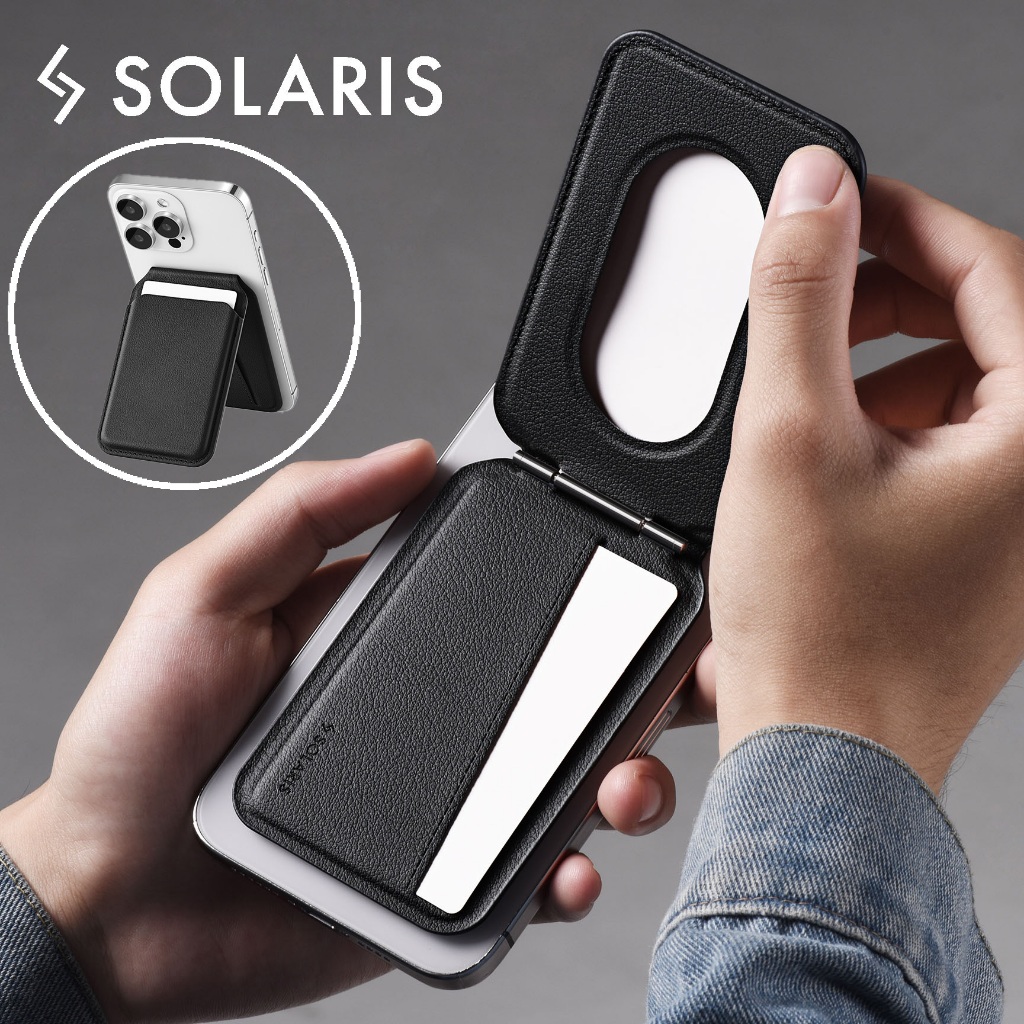[SG] Magnetic Wallet Stand Card Holder Phone Stand Mag Safe Compatible Solaris