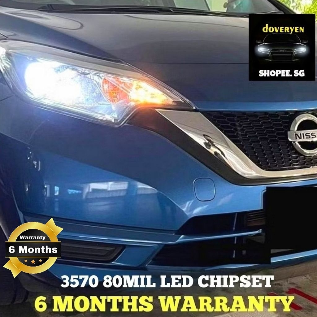 Nissan Note 6500k ไฟหน้า LED สีขาว/หลอดไฟหมอก 100% ไม่มี Dash Error - H7 H8 H9 H11 H16 HB3 HB4 T15 T