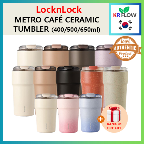 [LocknLock] แก้วน้ําเซรามิก METRO Cafe (400/500/650ml) + ของแถมฟรีแบบสุ่ม