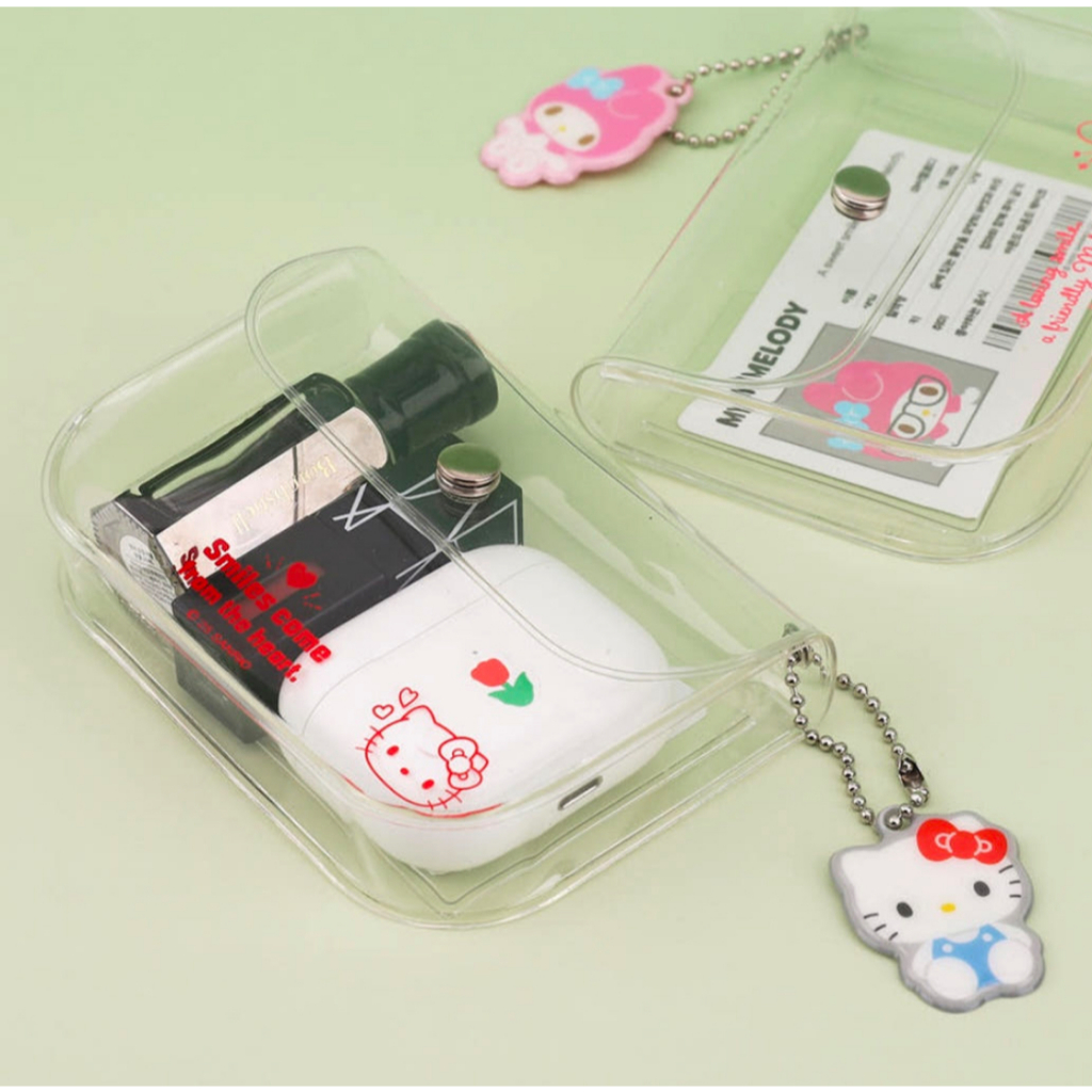 Sanrio กระเป๋า PVC ใส Airpods Case Card Bag Photocard Holder และ Id