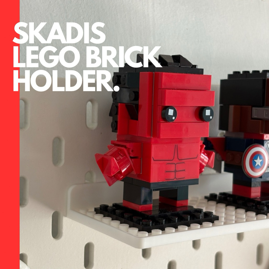 Lego Brick Holder Display Shelf สําหรับ Ikea Skadis Pegboard