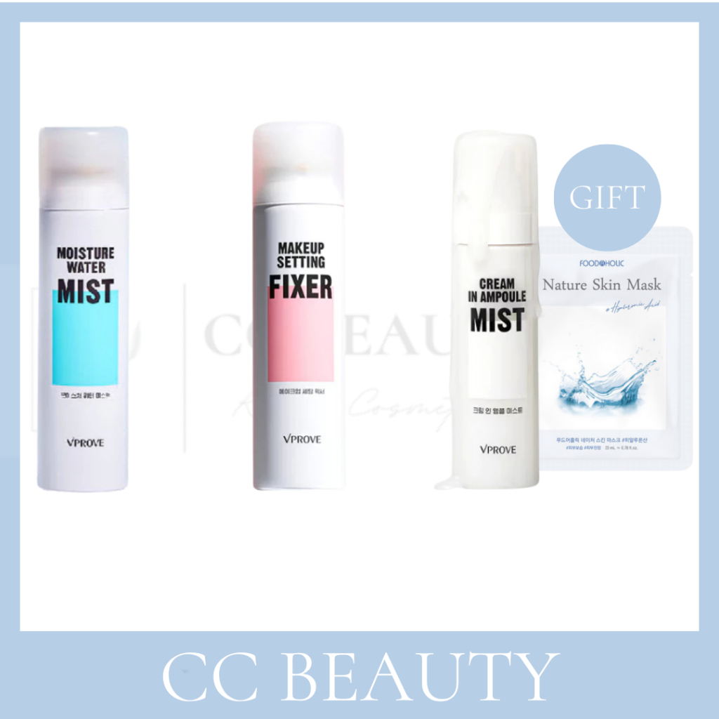 DAISO VPROVE Mist & Fixer เซ็ตสเปรย์หน้าใส – Ampoule Mist 100ml / Setting Fixer 130ml / Moisture Wat