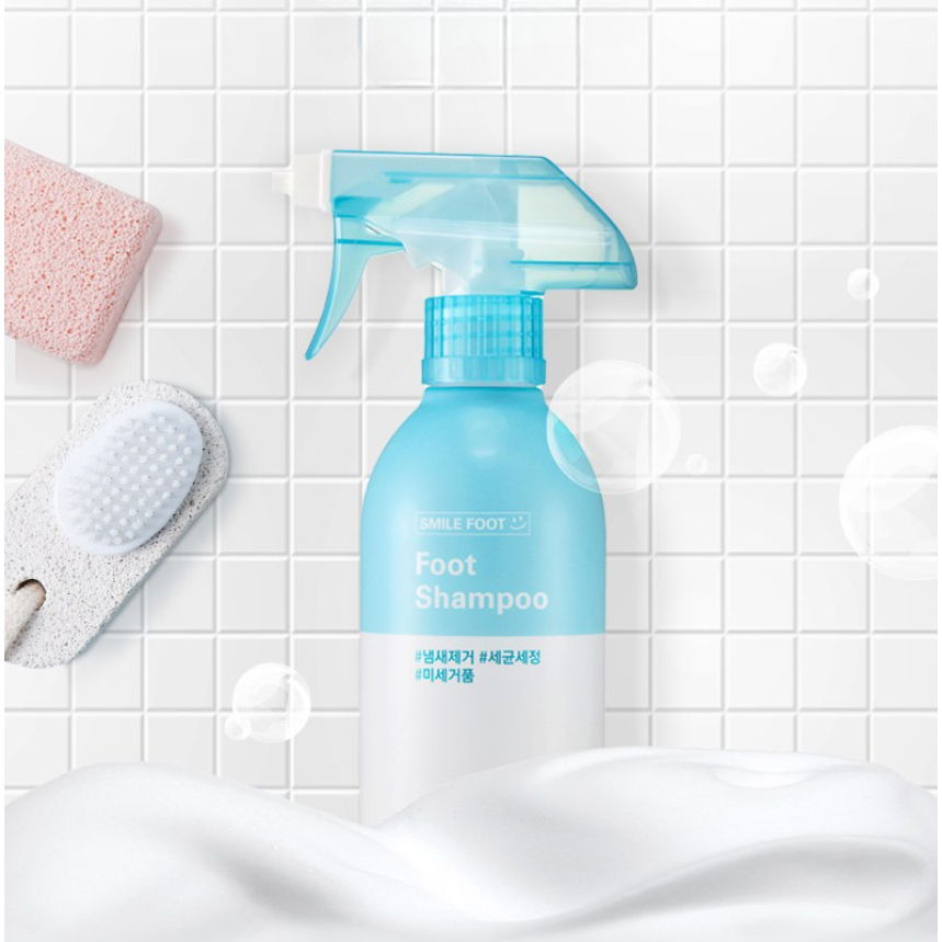 [THE FACE SHOP] Smile Foot Shampoo 385ml – Deodorizing & Exfoliating Bubble Foam for Feet (385ml)