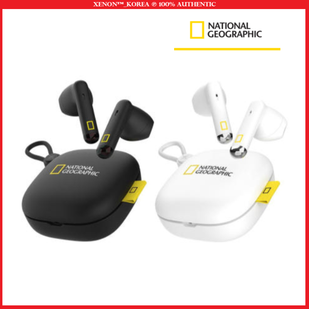 (National Geographic) หูฟังบลูทูธไร้สาย หูฟัง NGM-TWE | สเตอริโอไร้สายที่แท้จริง | ระบบควบคุมแบบสัมผัส | เคสชาร์จคอมแพค