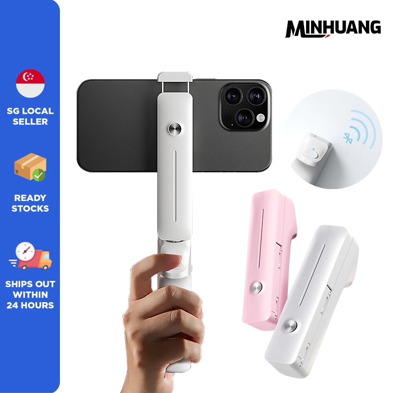 MINHUANGMini Selfie Stick บลูทูธขาตั้งกล้องระยะไกลวงเล็บแบบพับได้สําหรับโทรศัพท์มือถือสมาร์ทโฟนสําหร