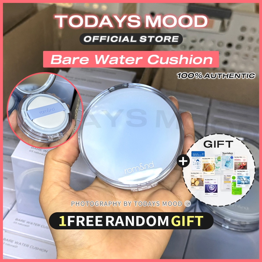 [rom&nd] Bare Water Cushion คุชชั่นน้ําเปล่า 20g (5 สี) | รองพื้นแต่งหน้ามอยส์เจอร์ romnd romand toneup โทนผิวน้ําฉ่ําธรรมชาติสีชมพู