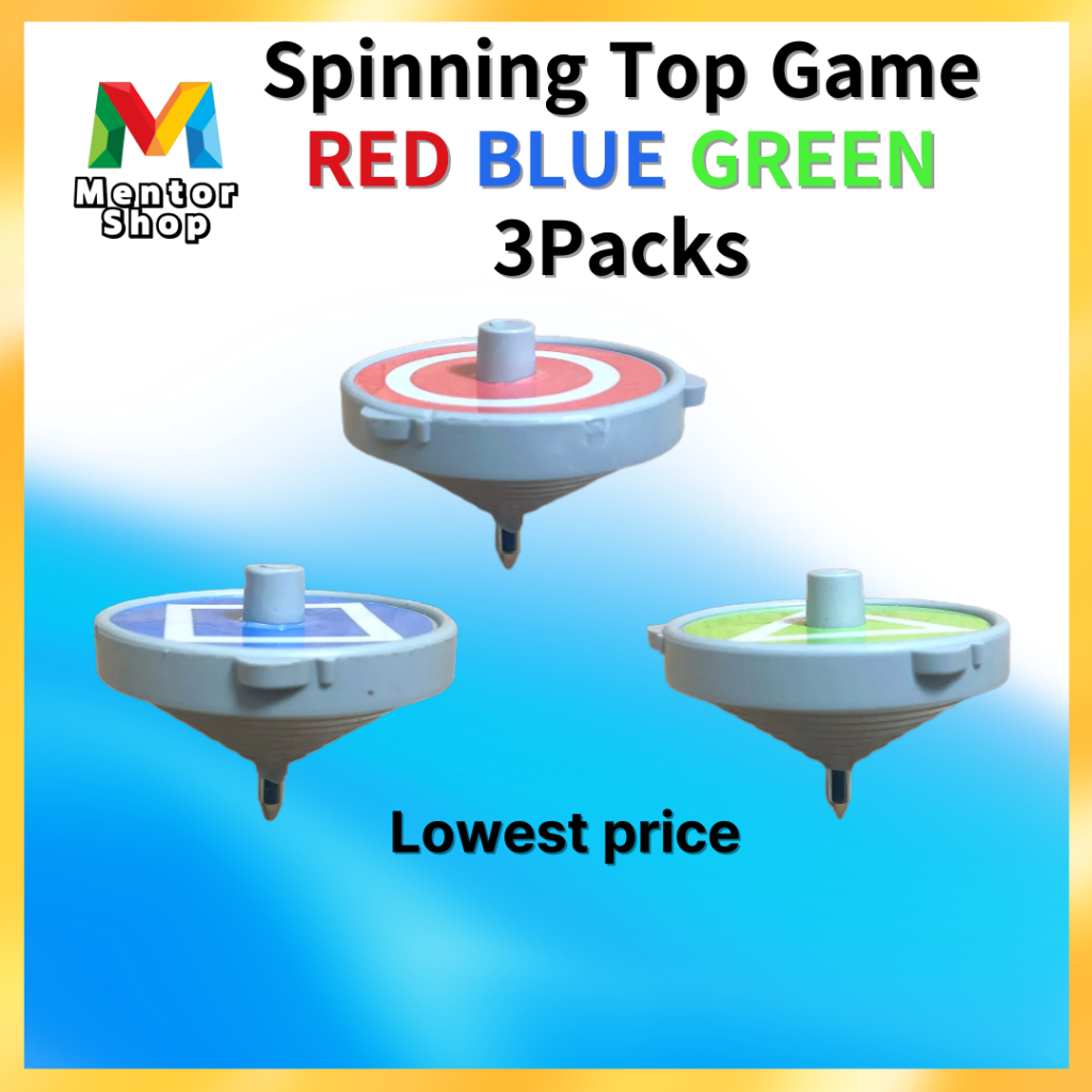 [Mentor Shop] Best Value 3 สี Spinning Top Set! แดง+น้ําเงิน+เขียว+เชือก – รับประกันราคาต่ําสุด!