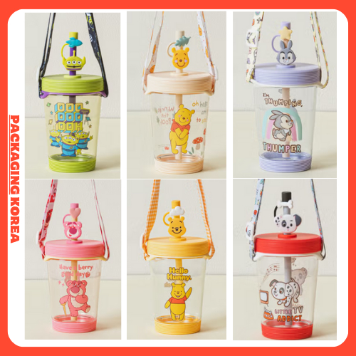 DAISO Pixar Toy Story Straw Tumbler พร้อมสายคล้องคอ | 500ml (ล็อตโซ/เอเลี่ยน)