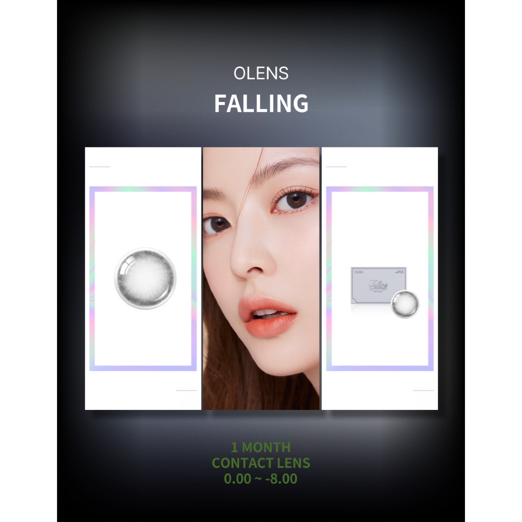 [OLEN] คอนแทคเลนส์ 1 เดือน <FALLING> (สีเทา) (2P)(13.5mm)