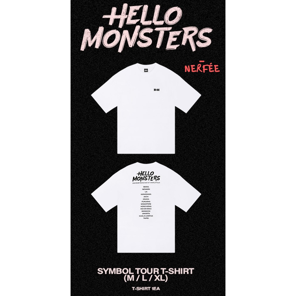 เสื้อยืด BabyMonster Asia Merch SYMBOL TOUR (M / L / XL)