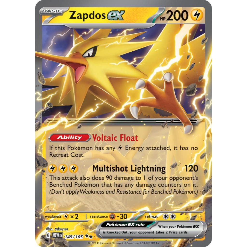 Zapdos ex MEW 145/165 Scarlet & Violet 151 Double EN การ์ดเกมโปเกมอน PTCG