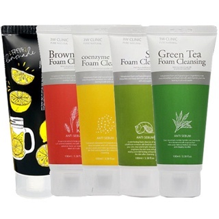 [3W Clinic] วิตามินซี/หอยทาก/ข้าวกล้อง/ชาเขียว/เอนไซม์ Q10 Foam Cleanser 100ml
