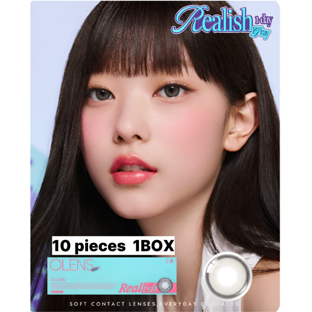 OLENS Realish Grey One Day – สีเทา 1 สี  | คอนแทคเลนส์สีรายวัน 13.5 มม. 10 ชิ้น(1กล่อง)