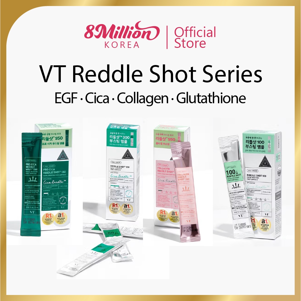 DAISO VT Reddle Shot First Ampoule 2ml x 6 | 100 / 300 / คอลลาเจน S50 / Pro Cica | รูขุมขน กระชับ คว
