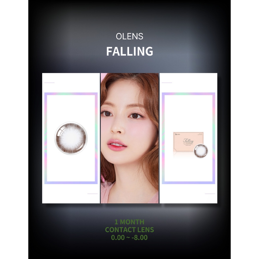 [OLEN] คอนแทคเลนส์ 1 เดือน <FALLING> (สีช็อคโกแลต) (2P)(13.5mm)
