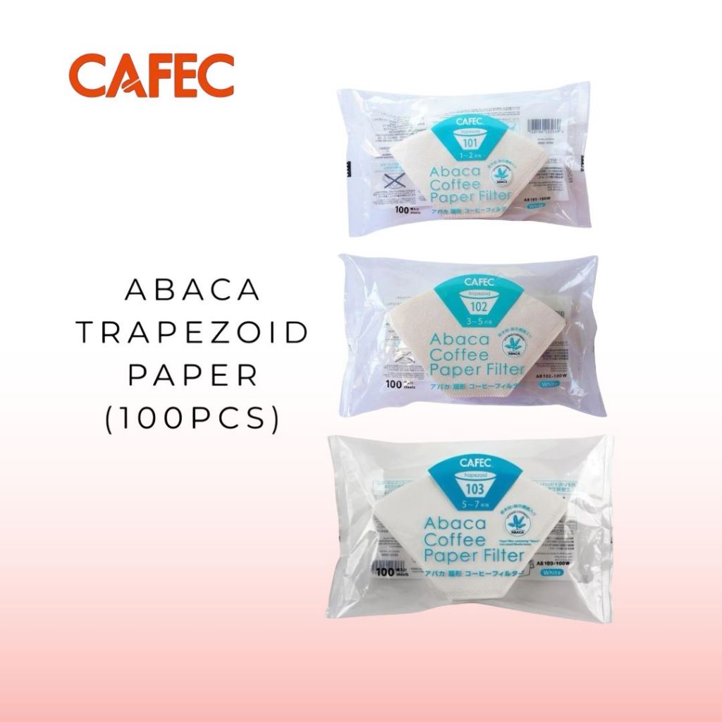 CAFEC กระดาษกรองสี่เหลี่ยมคางหมู Abaca (100 ชิ้น)