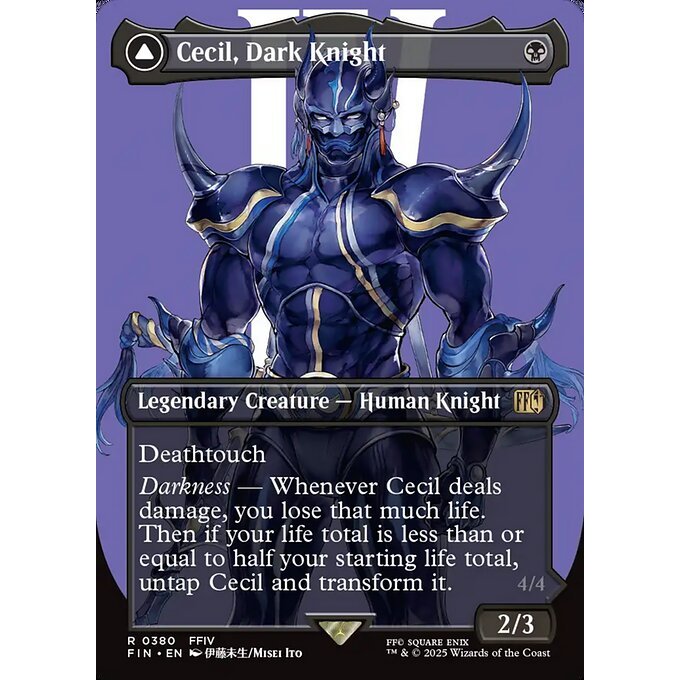FIN_380 Cecil, Dark Knight // Cecil, Redeemed Paladin *Final Fantasy *Borderless BL AA** MTG Magic: 