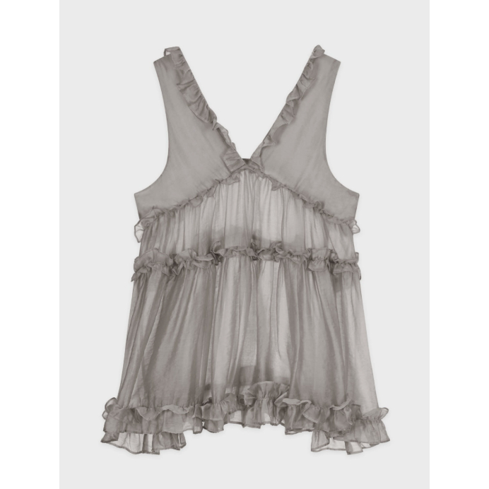 [SANA LOOKS] SINOON Layered Frill Sleeve (Ash Grey)