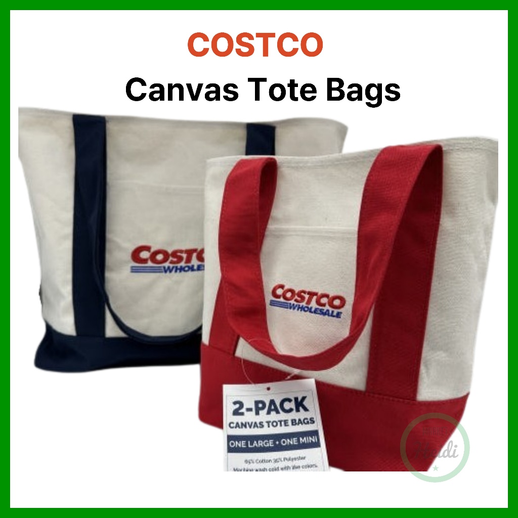 [LIMITED EDITION] COSTCO Canvas Tote Ego Bags Set 2-Pack (Mini+Large) / Trader Joes Eco Bag Tote Bag Canvas ราคา ถูกที่สุด ดีลบีเคเค