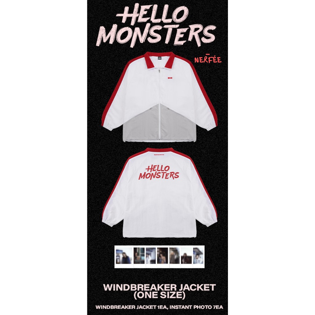 [รูปถ่ายทันทีอย่างเป็นทางการ] เสื้อแจ็คเก็ต BabyMonster Asia Merch WINDBREAKER (ONE SIZE)