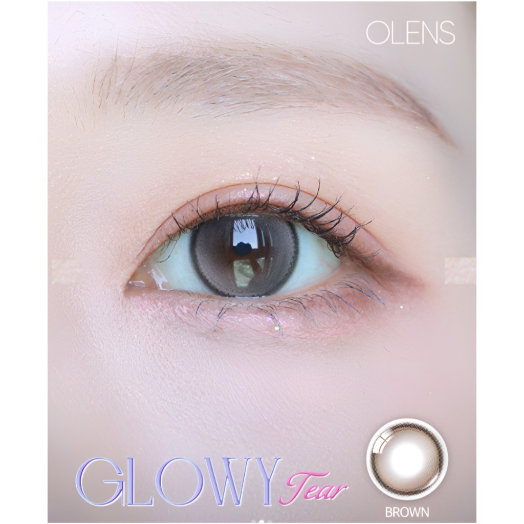 OLENS Glowy Tear One Day–1สี สีน้ําตาล  | ราคาคอนแทคเลนส์สีรายวัน 13.3 มม. สําหรับ 1 K-Beauty