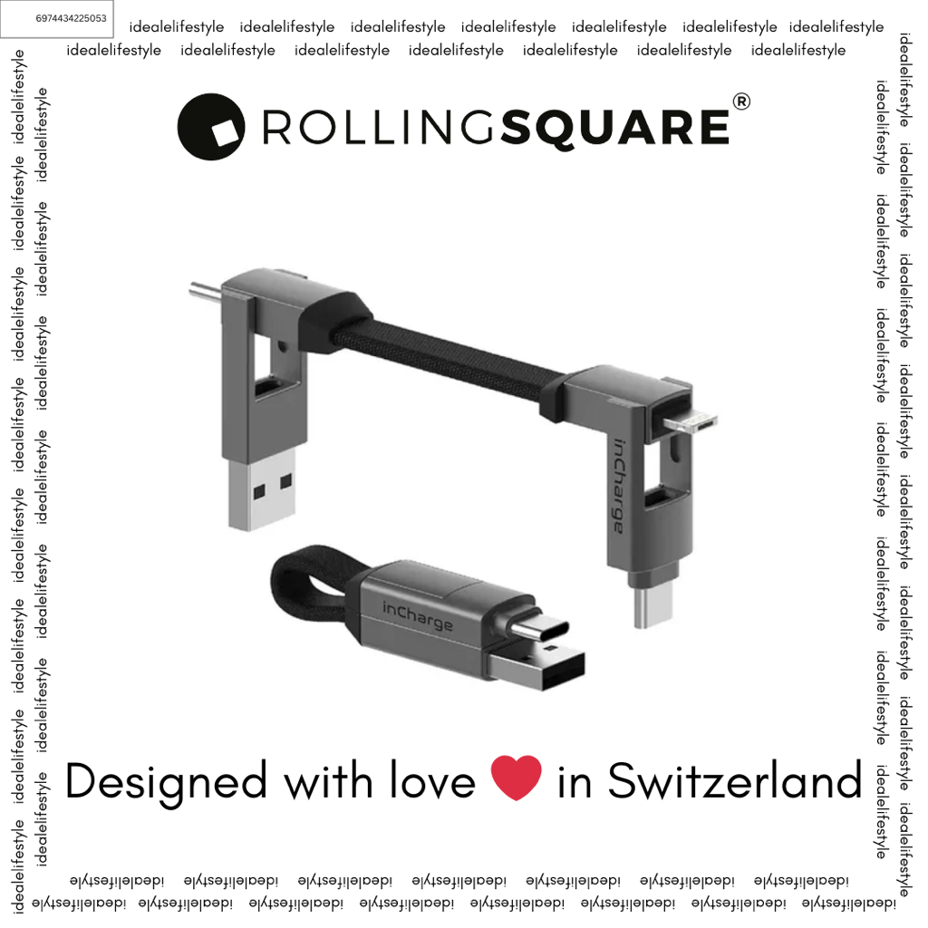 สายพวงกุญแจ Rolling Square inCharge 6 - 15W, 6in1